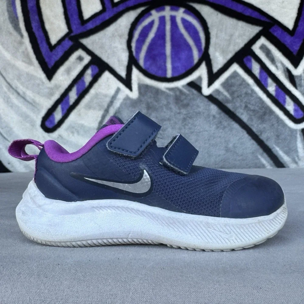 Size 7c - Nike Star Runner Toddler Navy Blue Sneakers Shoes DA2778-404